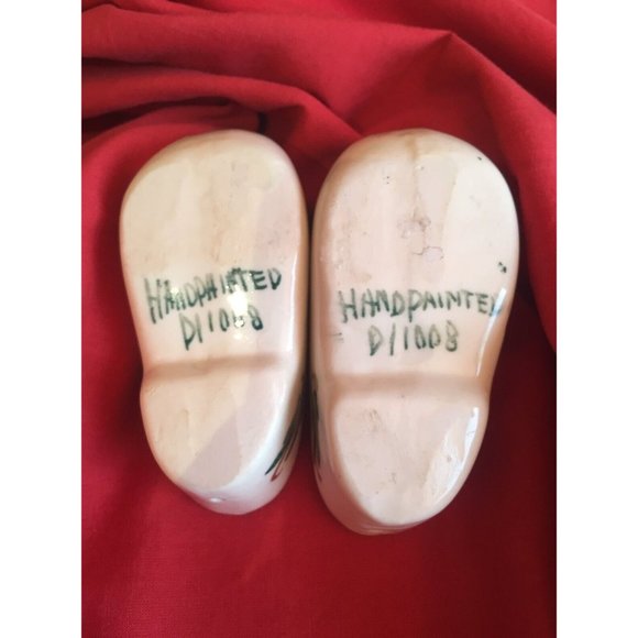 Vintage Set of Dutch ceramic clogs - Holland Mini Shoes Hand Painted - Picture 5 of 5